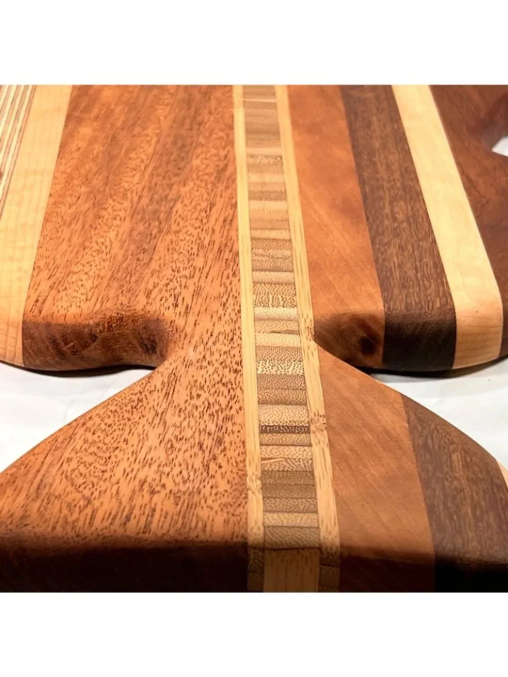 Handmade Inlaid Fish Cutting Board Hard Wood Charcuterie Cheese